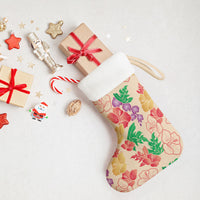 Colorful Aloha Hawaii Hibiscus Orchid Seamless Christmas Stocking