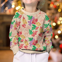 Colorful Aloha Hawaii Hibiscus Orchid Seamless Kid Ugly Christmas Sweater