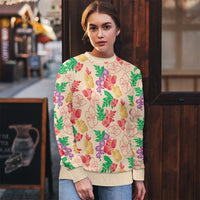 Colorful Aloha Hawaii Hibiscus Orchid Seamless Ugly Christmas Sweater