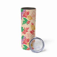 Colorful Aloha Hawaii Hibiscus Orchid Seamless Skinny Tumbler
