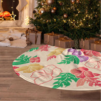 Colorful Aloha Hawaii Hibiscus Orchid Seamless Tree Skirt