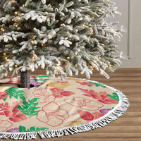 Colorful Aloha Hawaii Hibiscus Orchid Seamless Tree Skirt