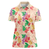Colorful Aloha Hawaii Hibiscus Orchid Seamless Women Polo Shirt