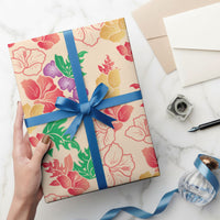 Colorful Aloha Hawaii Hibiscus Orchid Seamless Wrapping Paper