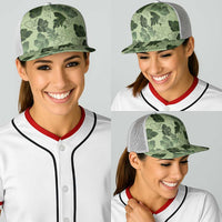 Vesuvian Green Aloha Hawaii Hibiscus Orchid Seamless Baseball Net Cap