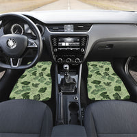 Vesuvian Green Aloha Hawaii Hibiscus Orchid Seamless Car Mats