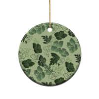 Vesuvian Green Aloha Hawaii Hibiscus Orchid Seamless Ceramic Ornament