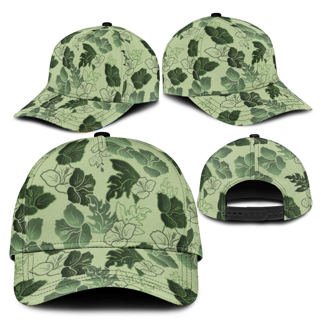 Vesuvian Green Aloha Hawaii Hibiscus Orchid Seamless Classic Cap