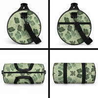 Vesuvian Green Aloha Hawaii Hibiscus Orchid Seamless Duffle Bag