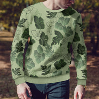 Vesuvian Green Aloha Hawaii Hibiscus Orchid Seamless Ugly Christmas Sweater