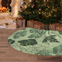 Vesuvian Green Aloha Hawaii Hibiscus Orchid Seamless Tree Skirt