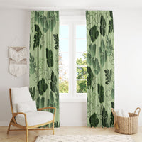 Vesuvian Green Aloha Hawaii Hibiscus Orchid Seamless Window Curtain