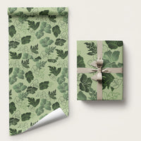 Vesuvian Green Aloha Hawaii Hibiscus Orchid Seamless Wrapping Paper