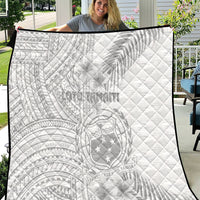 Samoa White Sunday Quilt Manuia le Aso Sa o Tamaiti Polynesian Plumeria LT14 White - Polynesian Pride
