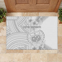 Samoa White Sunday Rubber Doormat Manuia le Aso Sa o Tamaiti Polynesian Plumeria LT14 - Polynesian Pride