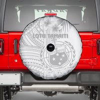 Samoa White Sunday Spare Tire Cover Manuia le Aso Sa o Tamaiti Polynesian Plumeria LT14 - Polynesian Pride