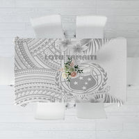 Samoa White Sunday Tablecloth Manuia le Aso Sa o Tamaiti Polynesian Plumeria LT14 White - Polynesian Pride
