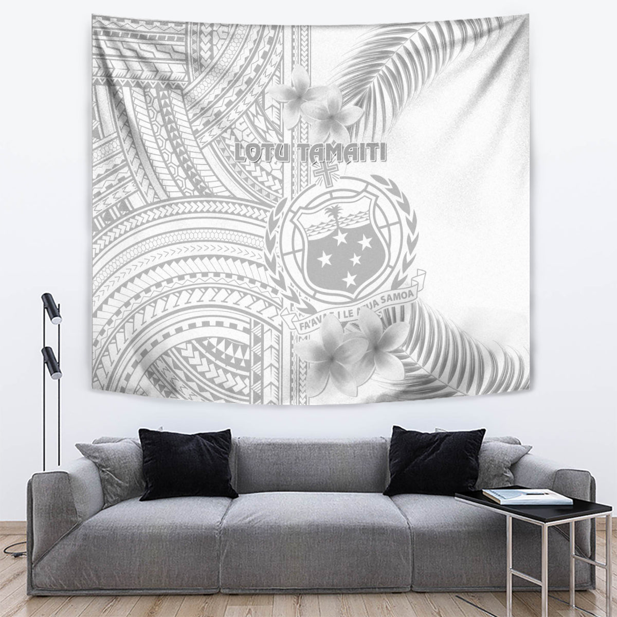 Samoa White Sunday Tapestry Manuia le Aso Sa o Tamaiti Polynesian Plumeria LT14 - Polynesian Pride