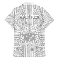 personalised-samoa-white-sunday-family-matching-off-shoulder-short-dress-and-hawaiian-shirt-manuia-le-aso-sa-o-tamaiti-polynesian-plumeria