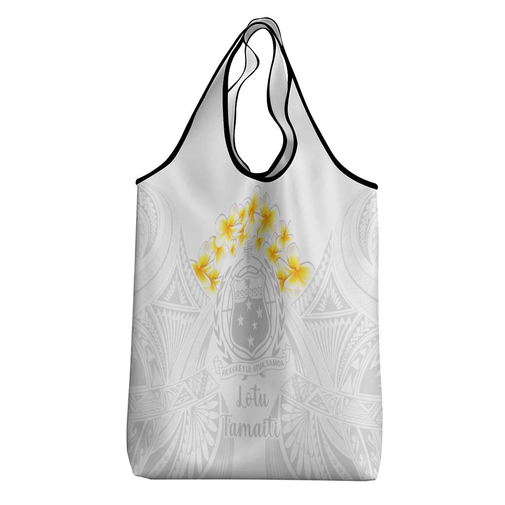 Samoa White Sunday Grocery Bag Lotu Tamaiti Coat Of Arms