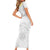 Samoa White Sunday Short Sleeve Bodycon Dress Lotu Tamaiti 2023 With Coat Of Arms LT14 - Polynesian Pride