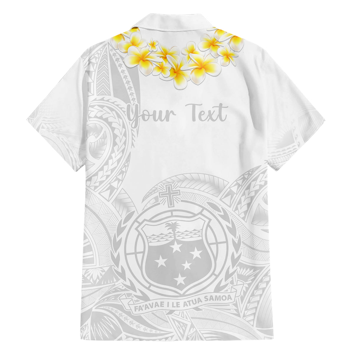 Personalised Samoa White Sunday Family Matching Short Sleeve Bodycon Dress and Hawaiian Shirt Lotu Tamaiti 2023 With Coat Of Arms LT14 - Polynesian Pride