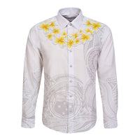 Personalised Samoa White Sunday Long Sleeve Button Shirt Lotu Tamaiti 2023 With Coat Of Arms LT14 Unisex White - Polynesian Pride
