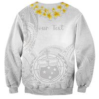 Personalised Samoa White Sunday Sweatshirt Lotu Tamaiti 2023 With Coat Of Arms LT14 - Polynesian Pride