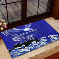 Personalised American Samoa Fautasi Race Rubber Doormat Eagle With Polynesian Pattern LT14 - Polynesian Pride