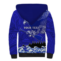 Personalised American Samoa Fautasi Race Sherpa Hoodie Eagle With Polynesian Pattern LT14 - Polynesian Pride