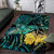 New Zealand Fantail Bird Area Rug Maori Piwakawaka Kowhai - Paua Shell Pattern