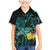 New Zealand Fantail Bird Family Matching Mermaid Dress and Hawaiian Shirt Maori Piwakawaka Kowhai - Paua Shell Pattern