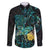 New Zealand Fantail Bird Family Matching Puletasi and Hawaiian Shirt Maori Piwakawaka Kowhai - Paua Shell Pattern