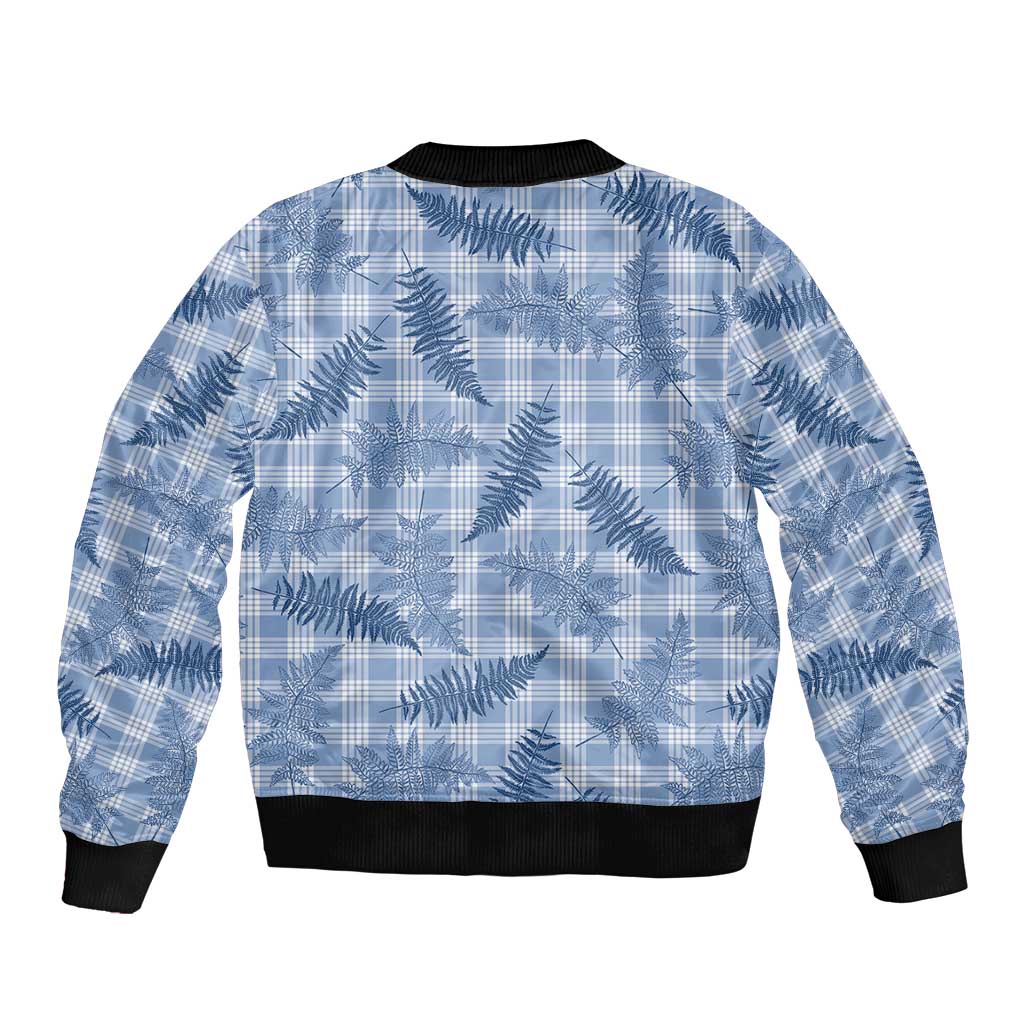 Blue Palaka Hawaii Palapalai Bomber Jacket Hawaiian Fern - Polynesian Pride