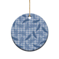 Blue Palaka Hawaii Palapalai Ceramic Ornament Hawaiian Fern - Polynesian Pride