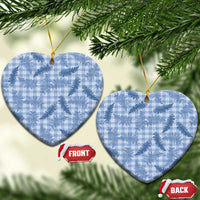 Blue Palaka Hawaii Palapalai Ceramic Ornament Hawaiian Fern - Polynesian Pride