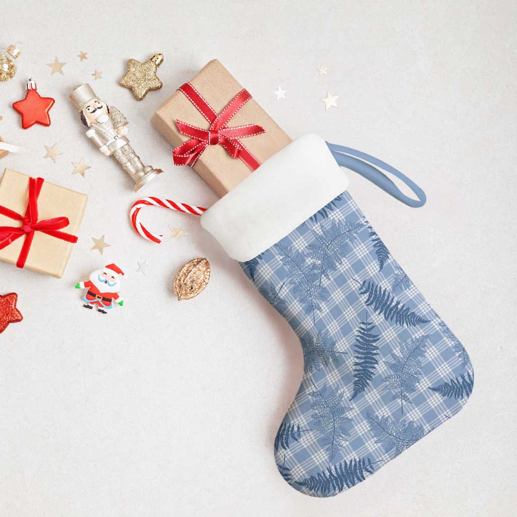 Blue Palaka Hawaii Palapalai Christmas Stocking Hawaiian Fern - Polynesian Pride