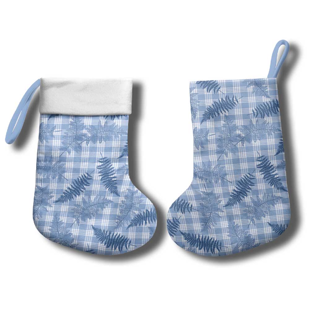 Blue Palaka Hawaii Palapalai Christmas Stocking Hawaiian Fern - Polynesian Pride