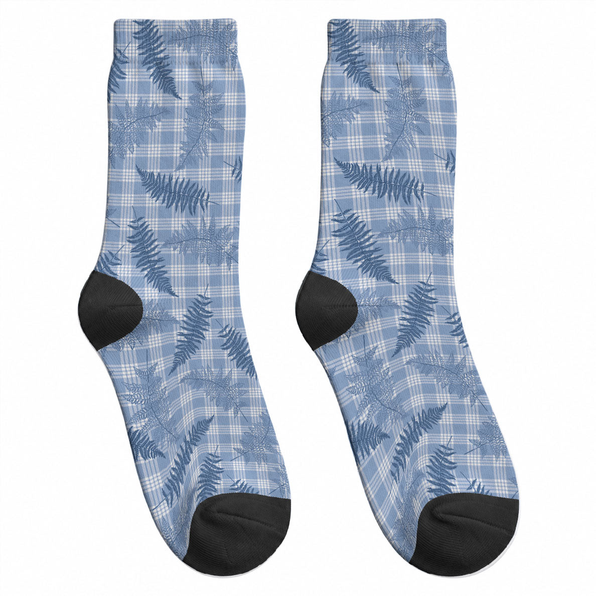 Blue Palaka Hawaii Palapalai Crew Socks Hawaiian Fern