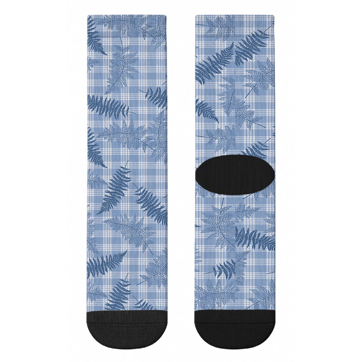 Blue Palaka Hawaii Palapalai Crew Socks Hawaiian Fern