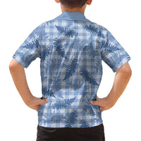 Blue Palaka Hawaii Palapalai Family Matching Long Sleeve Bodycon Dress and Hawaiian Shirt Hawaiian Fern LT14 - Polynesian Pride