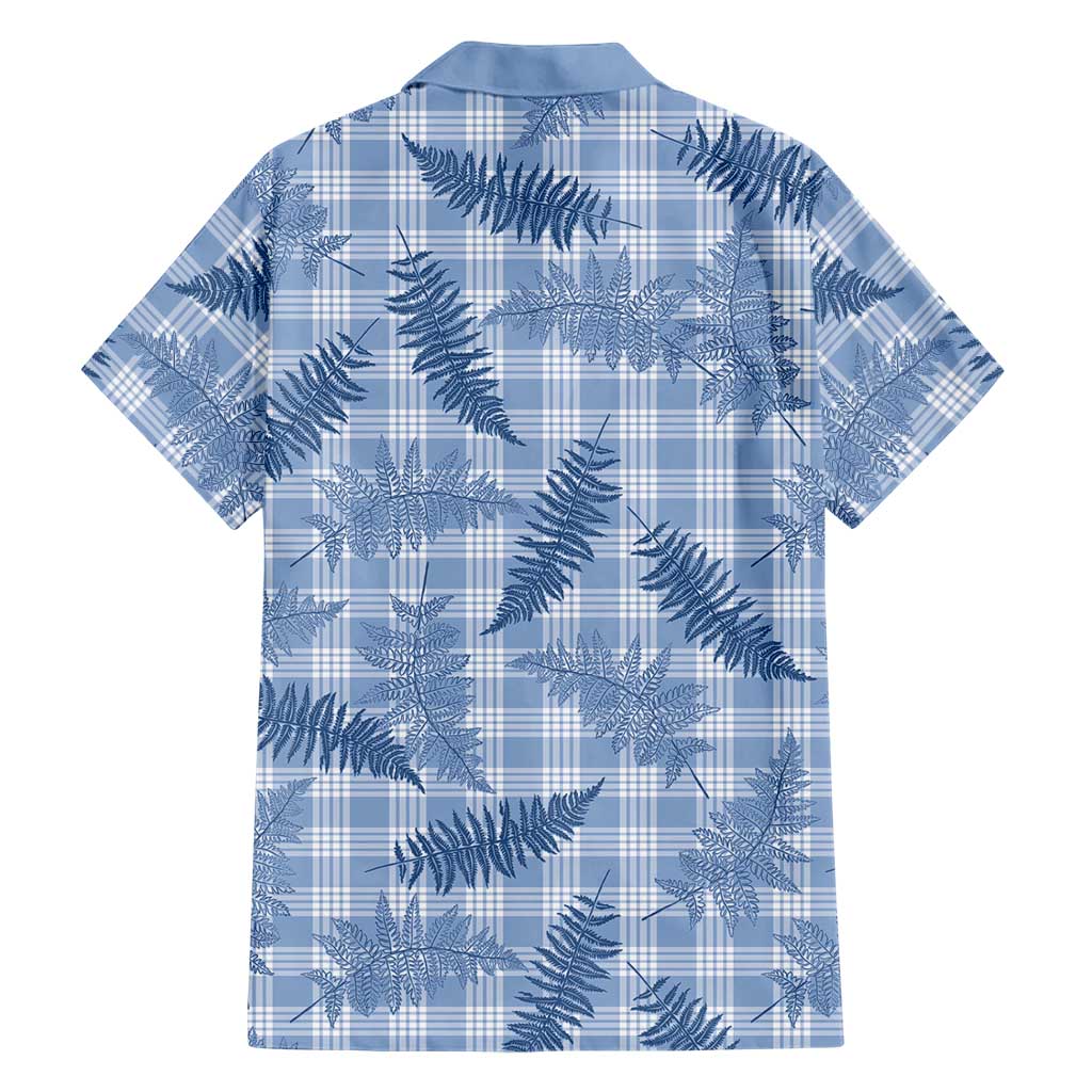 Blue Palaka Hawaii Palapalai Family Matching Long Sleeve Bodycon Dress and Hawaiian Shirt Hawaiian Fern LT14 - Polynesian Pride