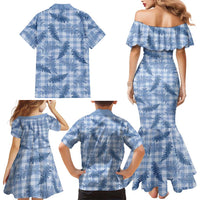 Blue Palaka Hawaii Palapalai Family Matching Mermaid Dress and Hawaiian Shirt Hawaiian Fern LT14 - Polynesian Pride