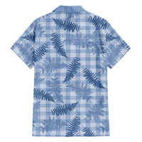 Blue Palaka Hawaii Palapalai Family Matching Off Shoulder Maxi Dress and Hawaiian Shirt Hawaiian Fern LT14 - Polynesian Pride