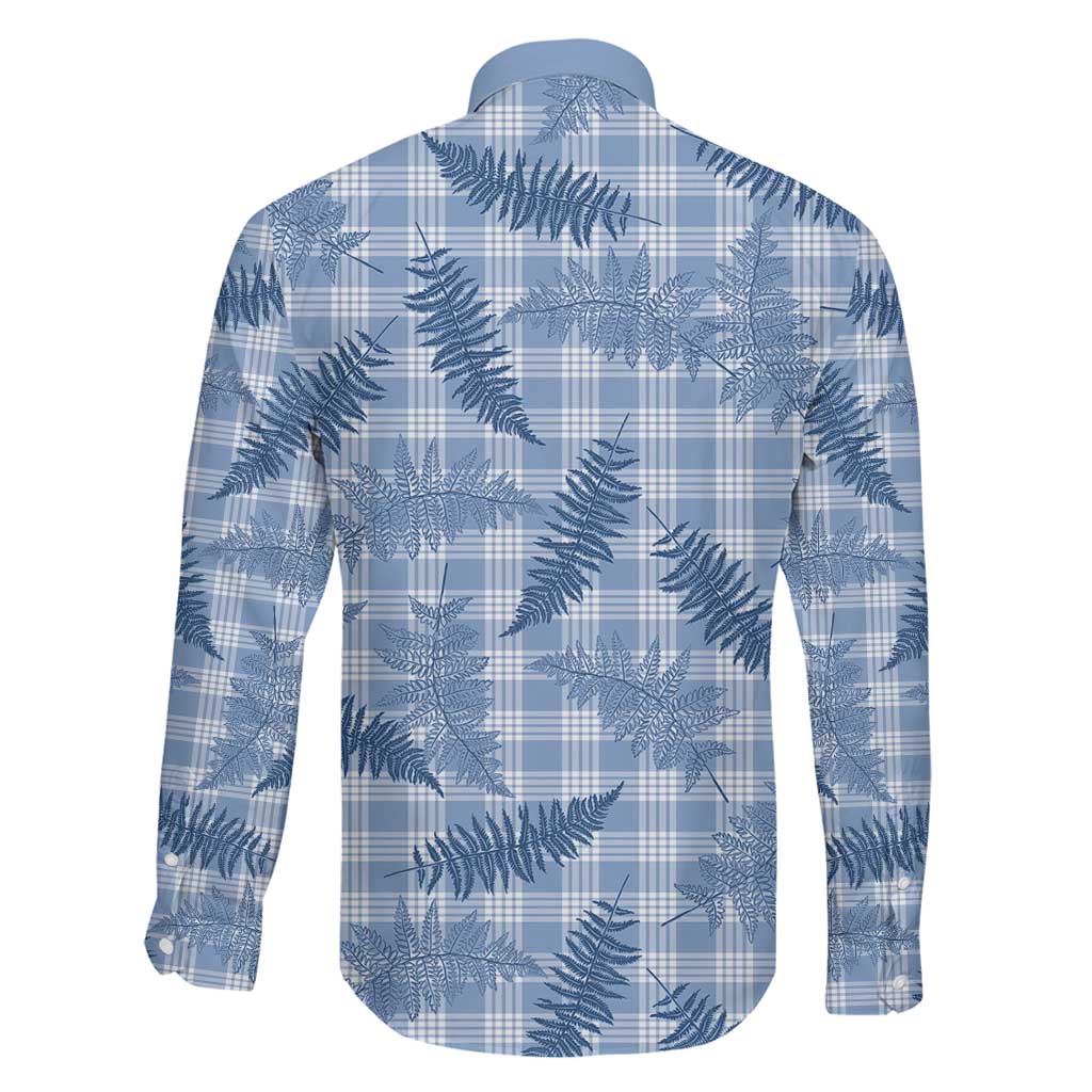 Blue Palaka Hawaii Palapalai Family Matching Summer Maxi Dress and Hawaiian Shirt Hawaiian Fern LT14 - Polynesian Pride