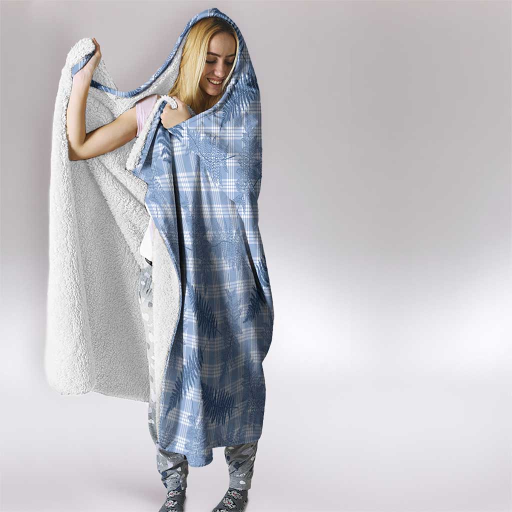 Blue Palaka Hawaii Palapalai Hooded Blanket Hawaiian Fern - Polynesian Pride