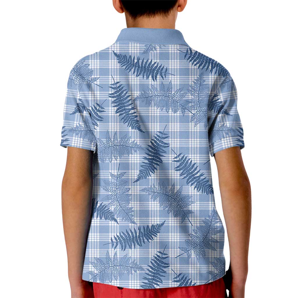 Blue Palaka Hawaii Palapalai Kid Polo Shirt Hawaiian Fern - Polynesian Pride