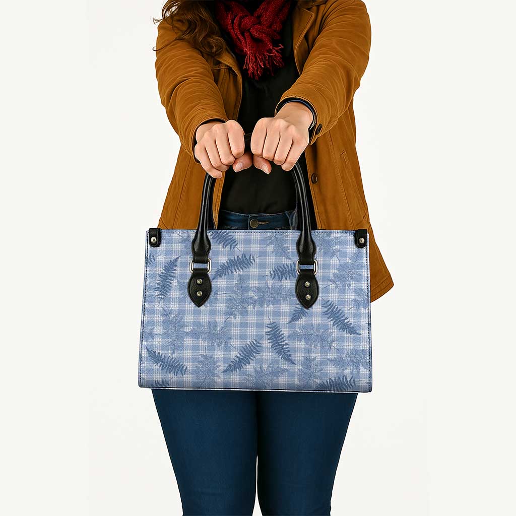 Blue Palaka Hawaii Palapalai Leather Bag Hawaiian Fern - Polynesian Pride