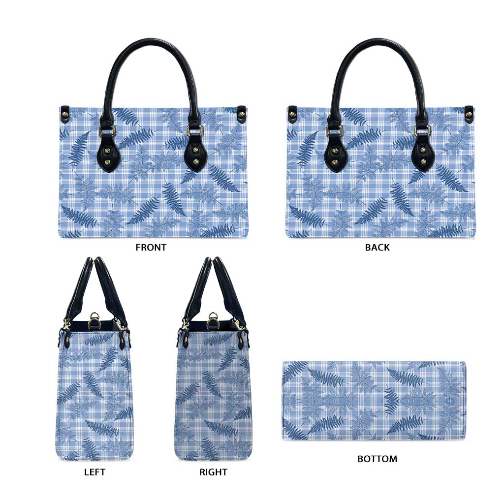 Blue Palaka Hawaii Palapalai Leather Bag Hawaiian Fern - Polynesian Pride