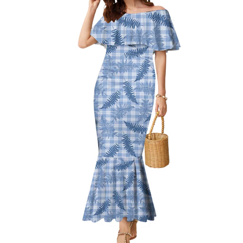 Blue Palaka Hawaii Palapalai Mermaid Dress Hawaiian Fern - Polynesian Pride